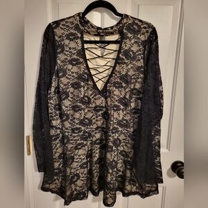 Torrid nude and lace sexy blouse, size 3